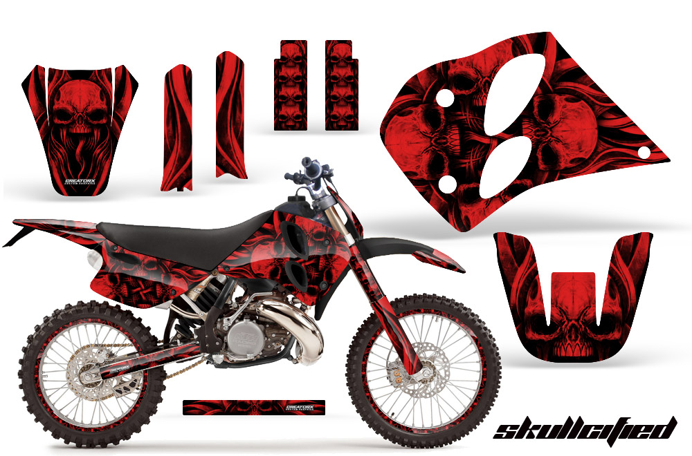 KTM C6 Graphics Kit Skullcified Red NP Rims